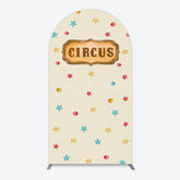 Lofaris Beige Colorful Stars Circus Birthday Arch Backdrop